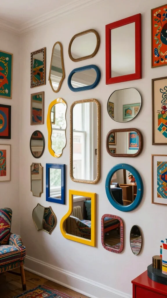 15 Set of 3 Mirrors on Wall Ideas for Balanced Styling - 6. Artistic Installations 1