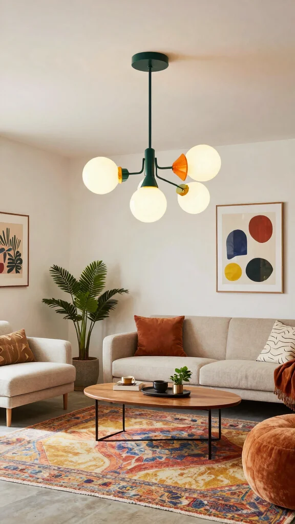 16 Basement Lighting Fixtures Ideas to Brighten Dark Spaces - 11. Mid-Century Modern Lighting 1