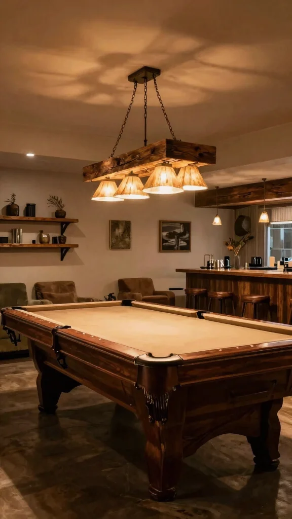 16 Basement Lighting Fixtures Ideas to Brighten Dark Spaces - 4. Rustic Chandeliers 1