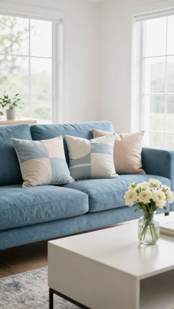 16 Blue Couch Throw Pillows Ideas for a Balanced Palette - 8. Minimalist Geometric Patterns 1