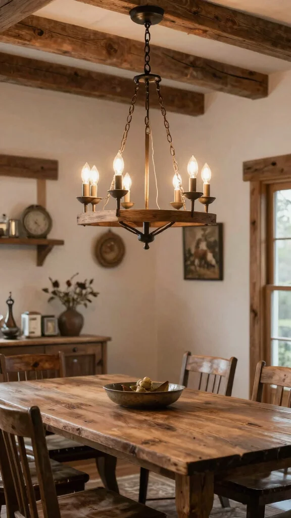 16 Colonial Lighting Fixtures Ideas for Traditional Homes - 13. Farmhouse-Style Chandeliers 1