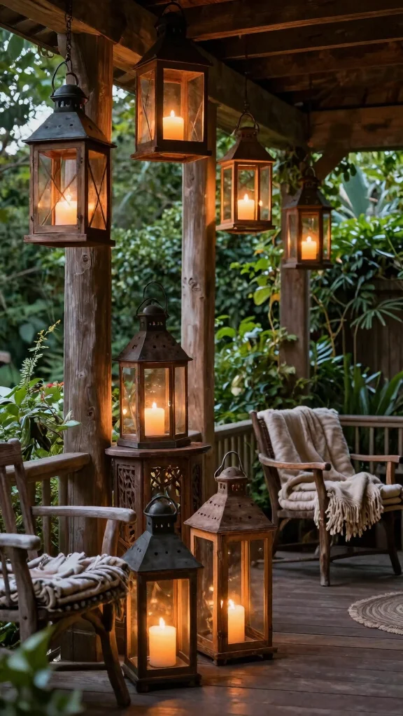 16 Colonial Lighting Fixtures Ideas for Traditional Homes - 2. Rustic Wooden Lanterns 1