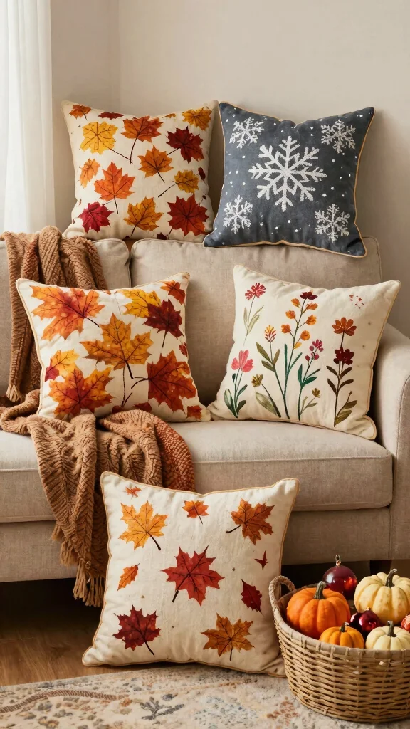 16 Cute Throw Pillows Aesthetic Ideas for a Trendy Home - 12. Seasonal Themes 1