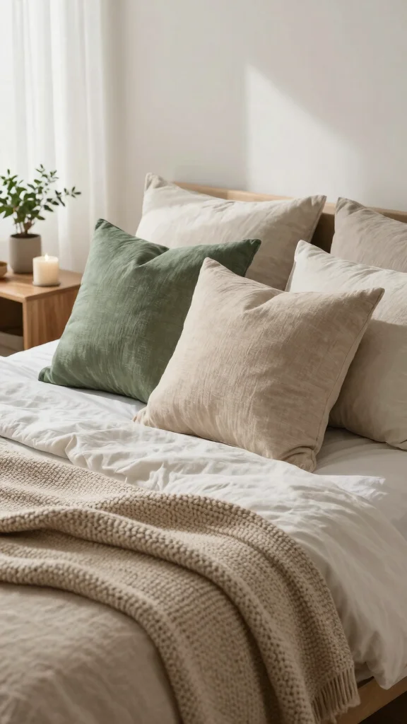 16 Cute Throw Pillows Aesthetic Ideas for a Trendy Home - 15. Soft Organic Textiles 1