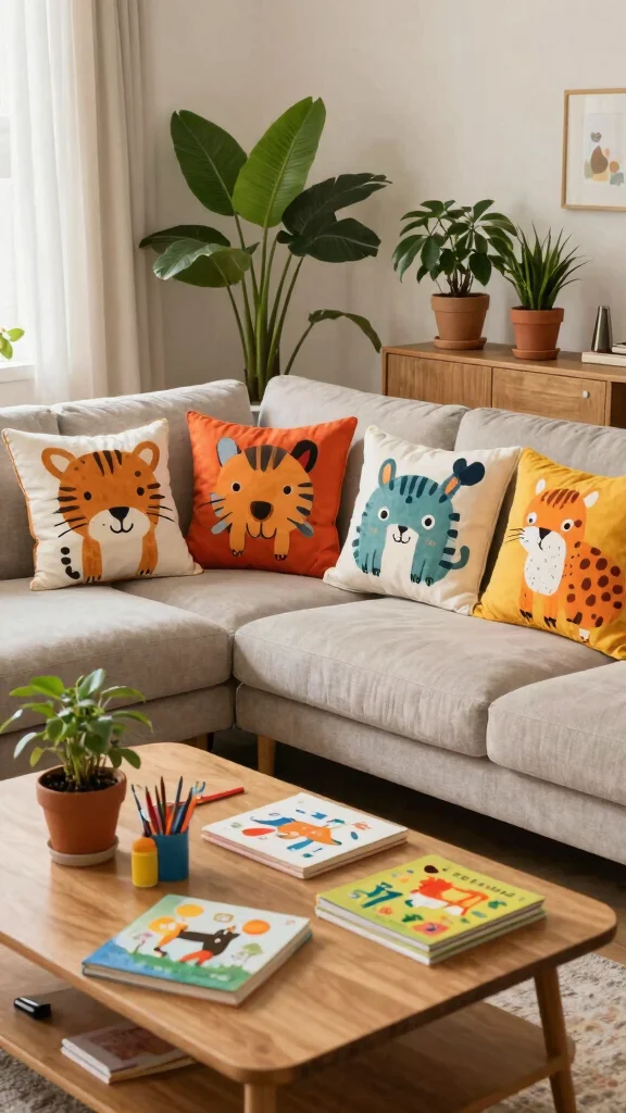 16 Cute Throw Pillows Aesthetic Ideas for a Trendy Home - 5. Playful Animal Prints 1