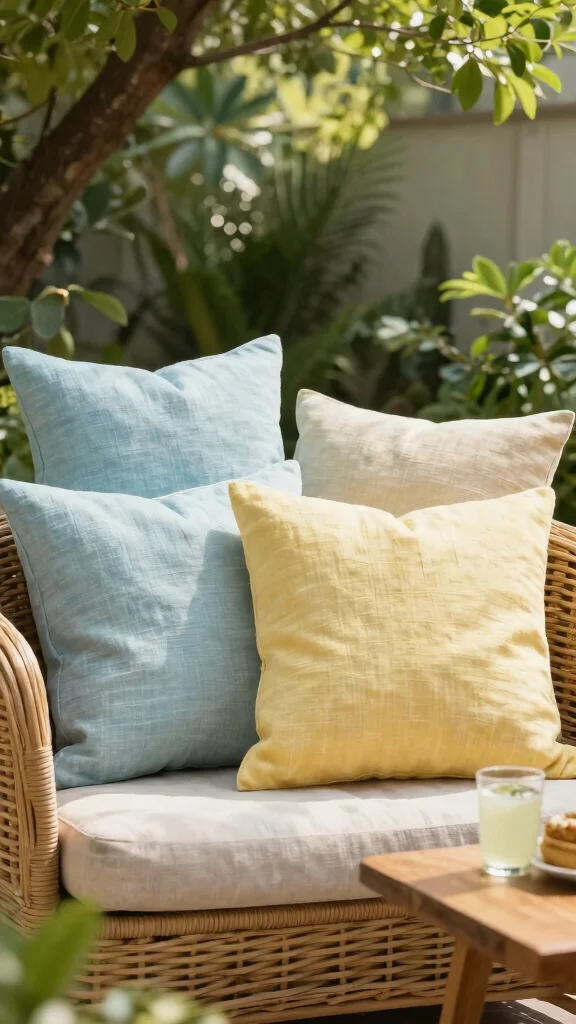 16 Cute Throw Pillows Aesthetic Ideas for a Trendy Home - 8. Light and Airy Linen 1