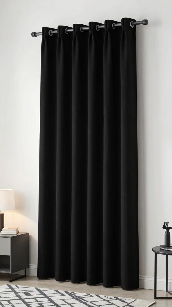16 Dark Academia Curtains Bedroom Ideas for Moody Interiors - 10. Minimalist Blackout Curtains 1
