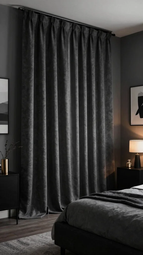 16 Dark Academia Curtains Bedroom Ideas for Moody Interiors - 15. Monochromatic Color Schemes 1