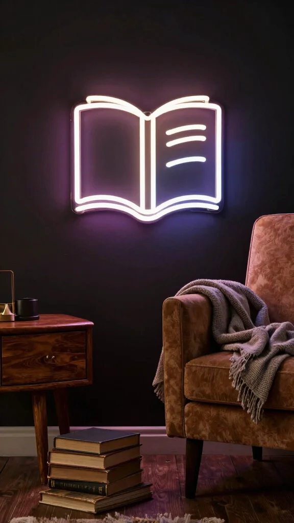 16 Dark Academia Lighting Fixtures Ideas for Moody Interiors - 13. Neon Accent Lights 1