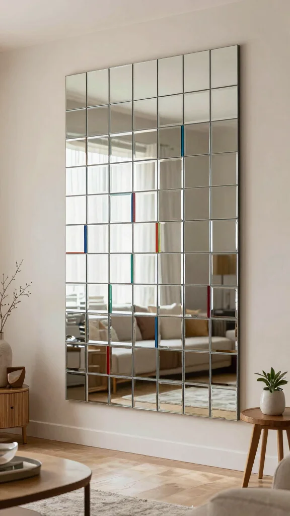 16 Different Mirrors on Wall Ideas for Eclectic Style - 8. Decorative Mirror Tiles 1