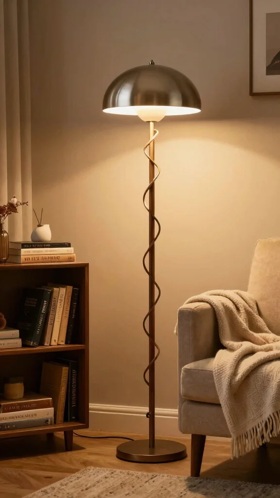 16 MCM Lighting Fixtures Ideas for Retro-Inspired Homes - 9. Spiral Floor Lamps 1