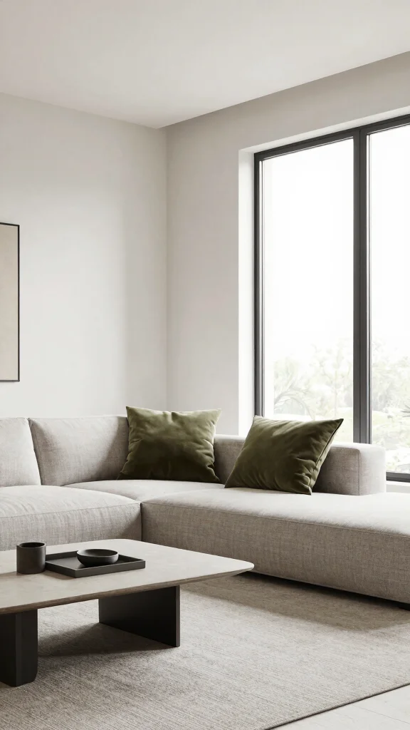 16 Olive Green Throw Pillows Ideas for a Warm Earthy Feel - 5. Modern Minimalism 1