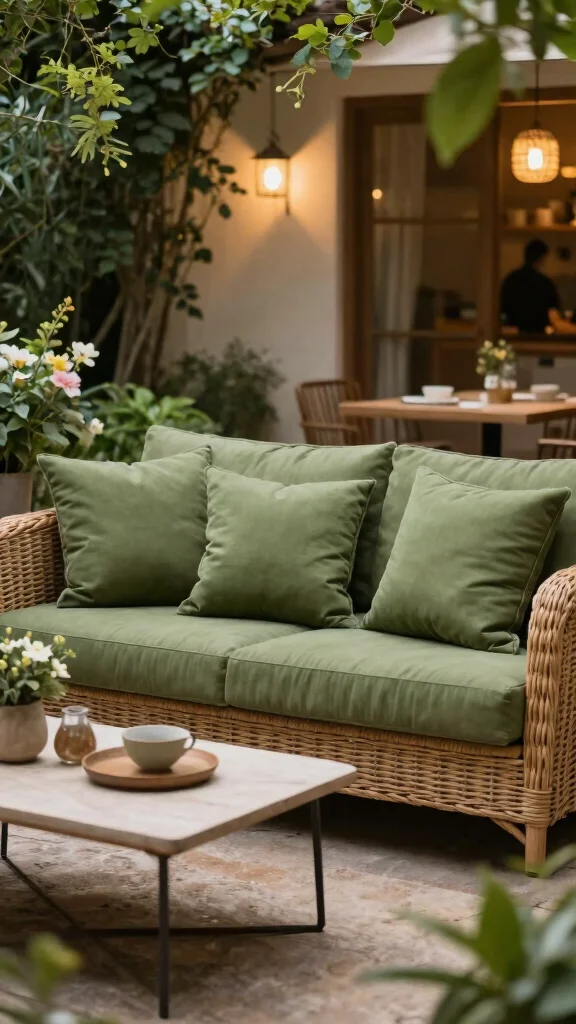 16 Olive Green Throw Pillows Ideas for a Warm Earthy Feel - 7. Outdoor Living 1