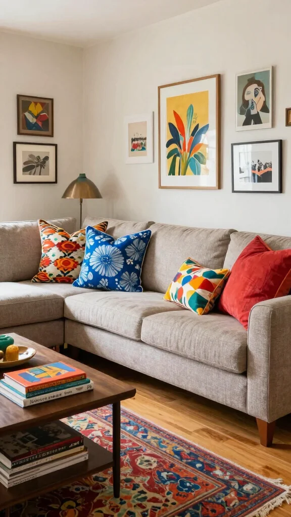 16 Throw Pillows Sectional Couch Ideas for a Cozy Setup - 2. Go Bold with Patterns 1