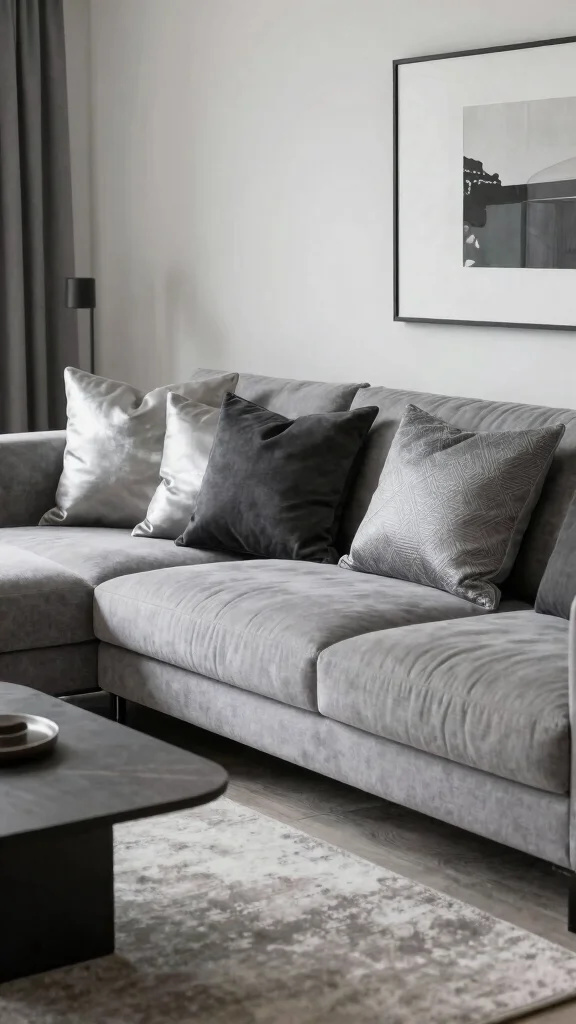 16 Throw Pillows Sectional Couch Ideas for a Cozy Setup - 4. Monochrome Magic 1