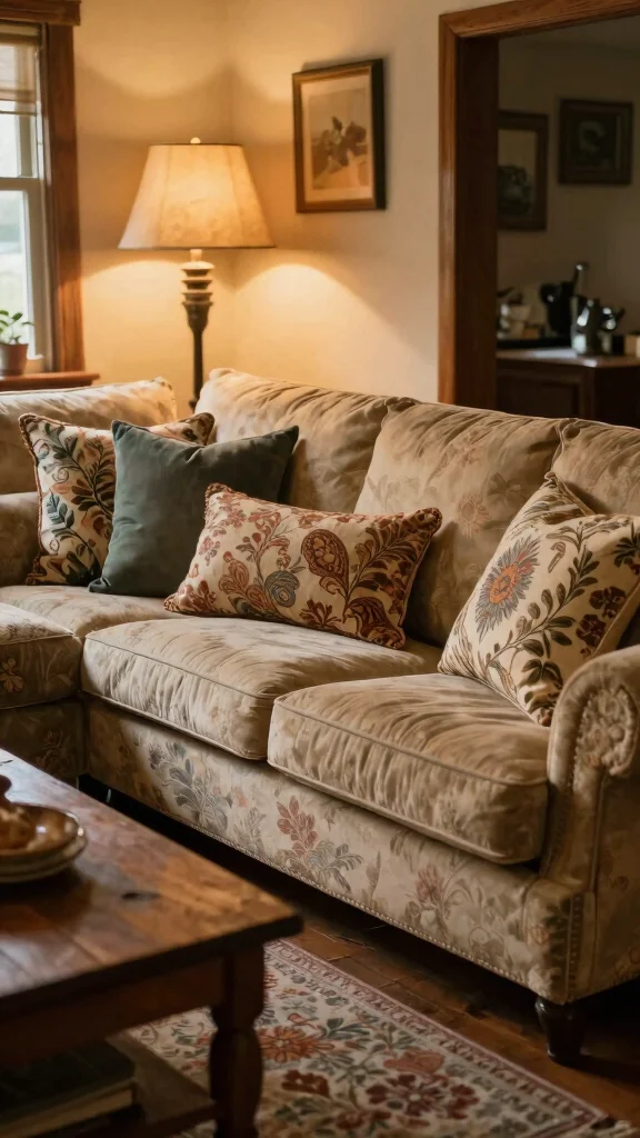 16 Throw Pillows Sectional Couch Ideas for a Cozy Setup - 5. Vintage Vibes 1