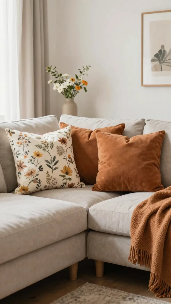 16 Throw Pillows Sectional Couch Ideas for a Cozy Setup - 6. Seasonal Switch-Ups 1