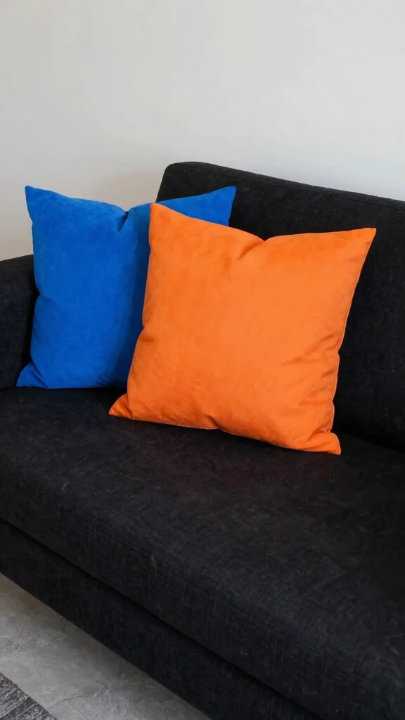 17 Black Couch Throw Pillows Ideas for a Modern Edge - 11. Pop of Color 1