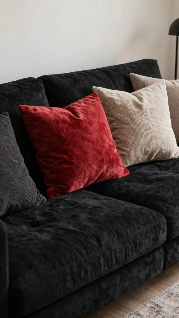 17 Black Couch Throw Pillows Ideas for a Modern Edge - 17. Oversized Options 1