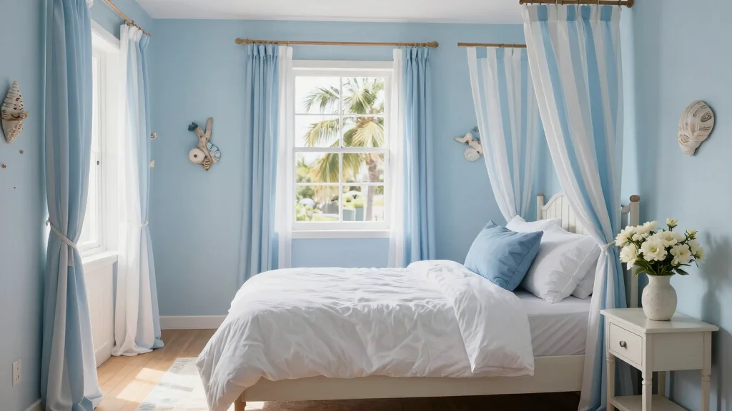 17 Blue and White Curtains Bedroom Ideas for a Fresh Coastal Look