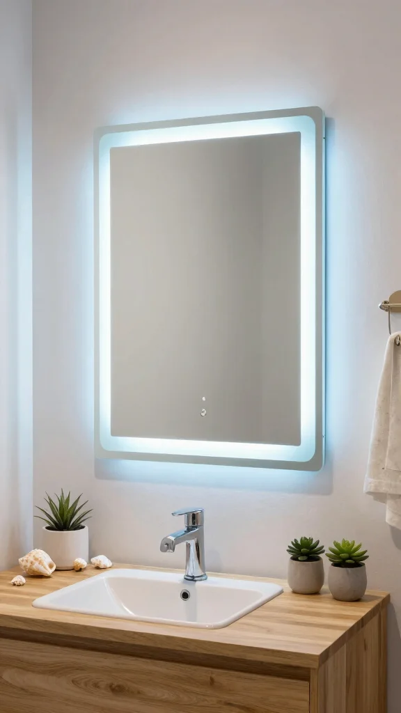 17 Coastal Lighting Fixtures Beach Houses Ideas for Breezy Style - 13. Coastal Inspired LED Mirrors 1