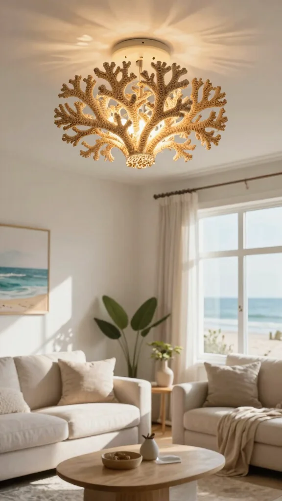 17 Coastal Lighting Fixtures Beach Houses Ideas for Breezy Style - 15. Coral Inspired Lighting 1