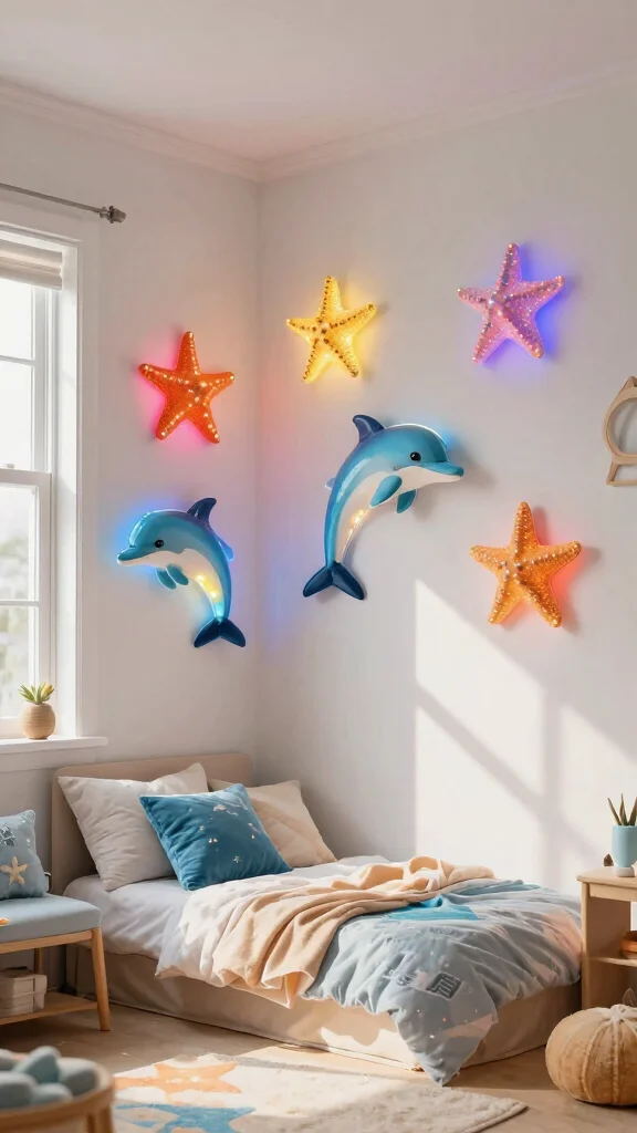 17 Coastal Lighting Fixtures Beach Houses Ideas for Breezy Style - 17. Coastal Wildlife Lighting Decor 1