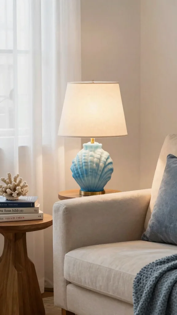 17 Coastal Lighting Fixtures Beach Houses Ideas for Breezy Style - 3. Ocean-Inspired Table Lamps 1