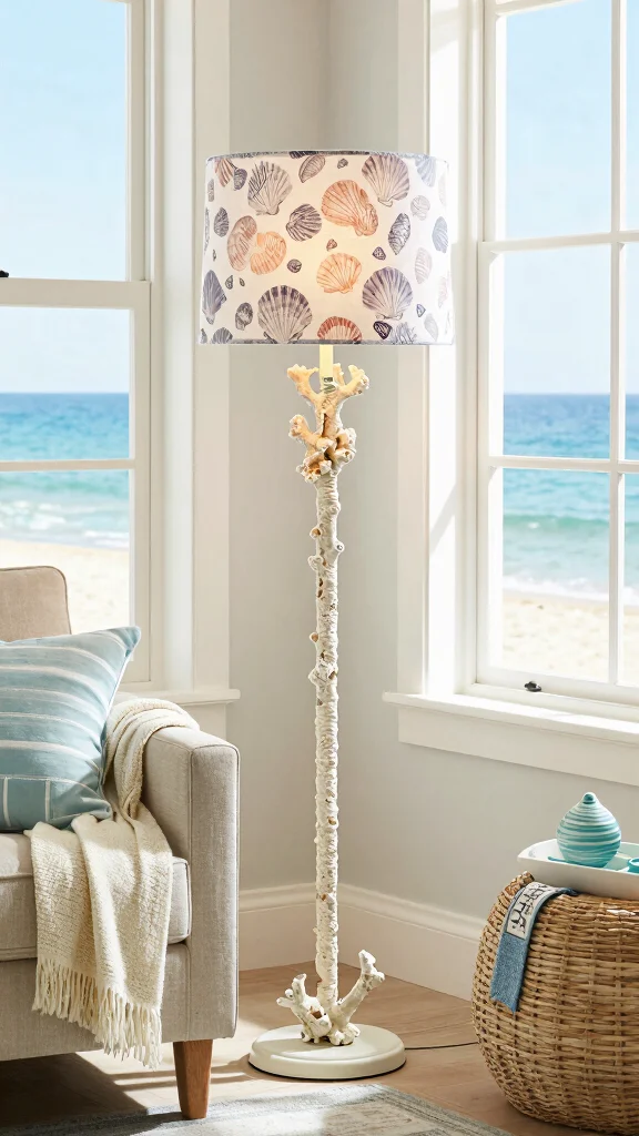 17 Coastal Lighting Fixtures Beach Houses Ideas for Breezy Style - 7. Beach-Themed Floor Lamps 1