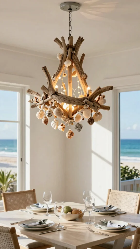17 Coastal Lighting Fixtures Beach Houses Ideas for Breezy Style - 9. Coastal-Themed Chandeliers 1