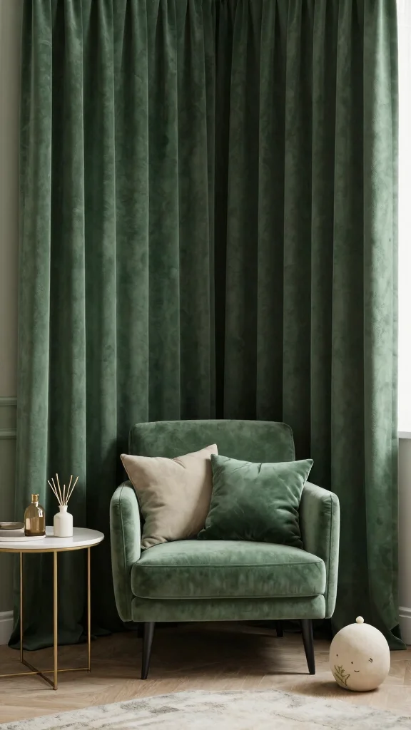 17 Dark Green Curtains Bedroom Ideas for a Cozy Atmosphere - 15. Cozy Nooks 1