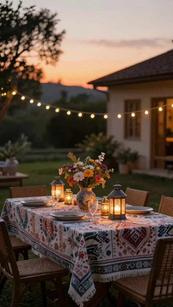 17 Dining Lighting Fixtures Ideas for Elegant Gatherings - 5. Vintage Lanterns: Bohemian Vibes 1