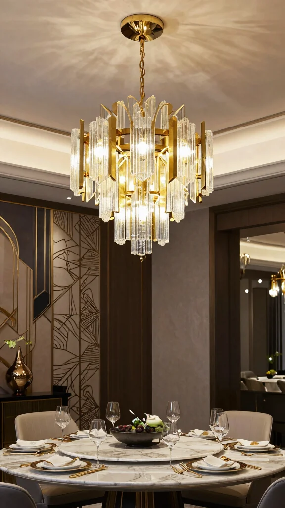 17 Dining Lighting Fixtures Ideas for Elegant Gatherings - 9. Vintage Art Deco Lighting: Glamorous Touch 1