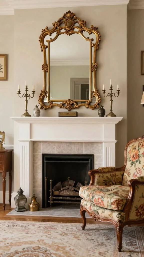 17 Gold Mirrors on Wall Ideas for a Luxe Touch - 1. Vintage Glam with Ornate Frames 1