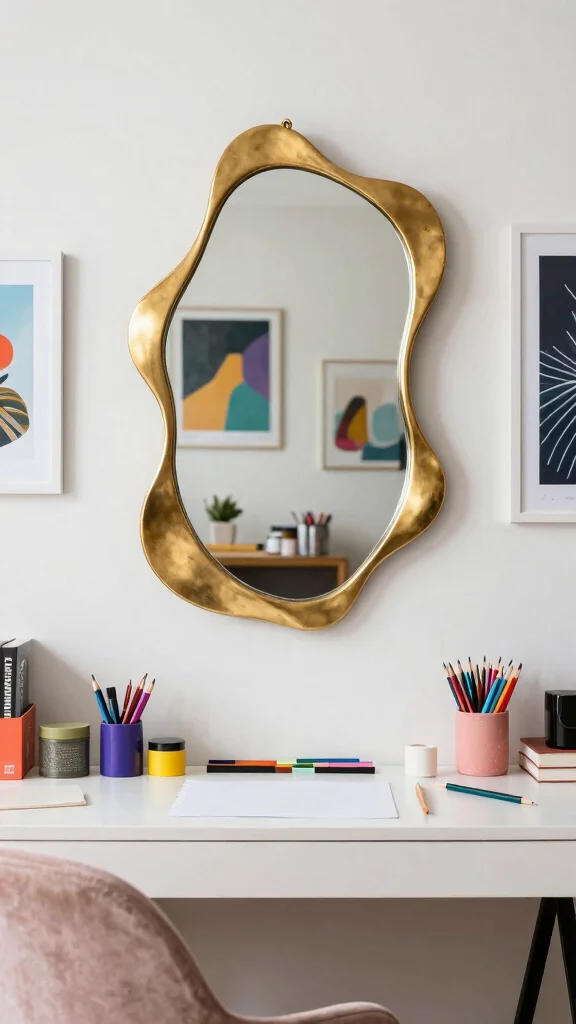 17 Gold Mirrors on Wall Ideas for a Luxe Touch - 5. Artistic Flair with Sculptural Designs 1