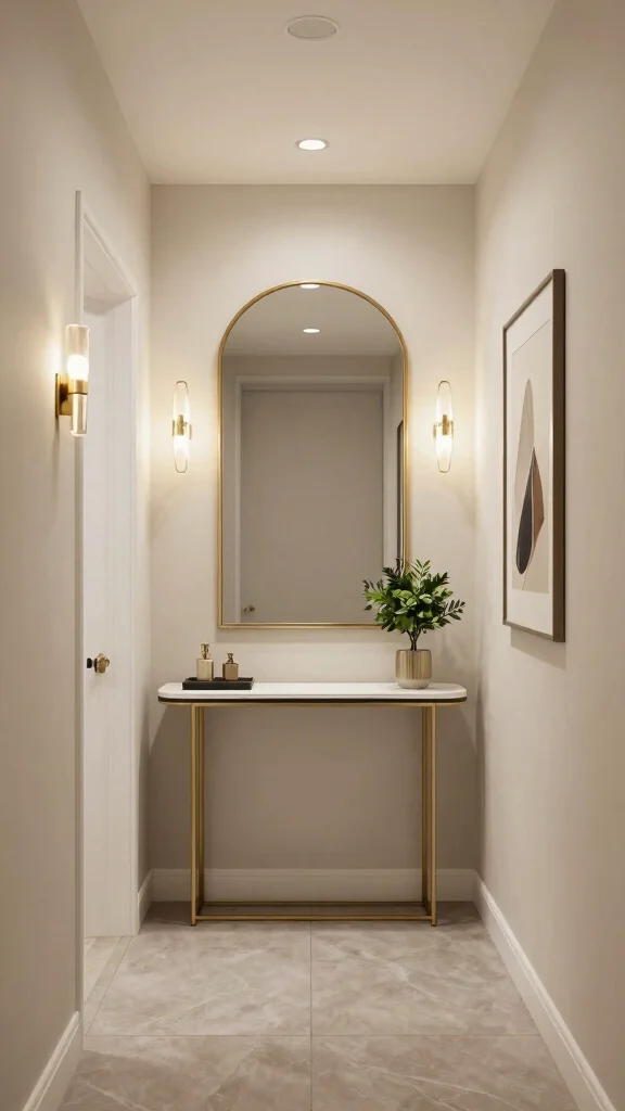 17 Gold Mirrors on Wall Ideas for a Luxe Touch - 9. Gold Mirrors in Hallways 1
