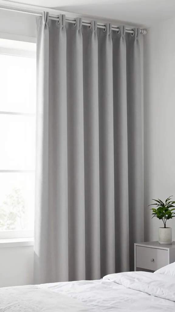 17 Grey and White Curtains Bedroom Ideas for a Timeless Style - 12. Monochrome Magic 1