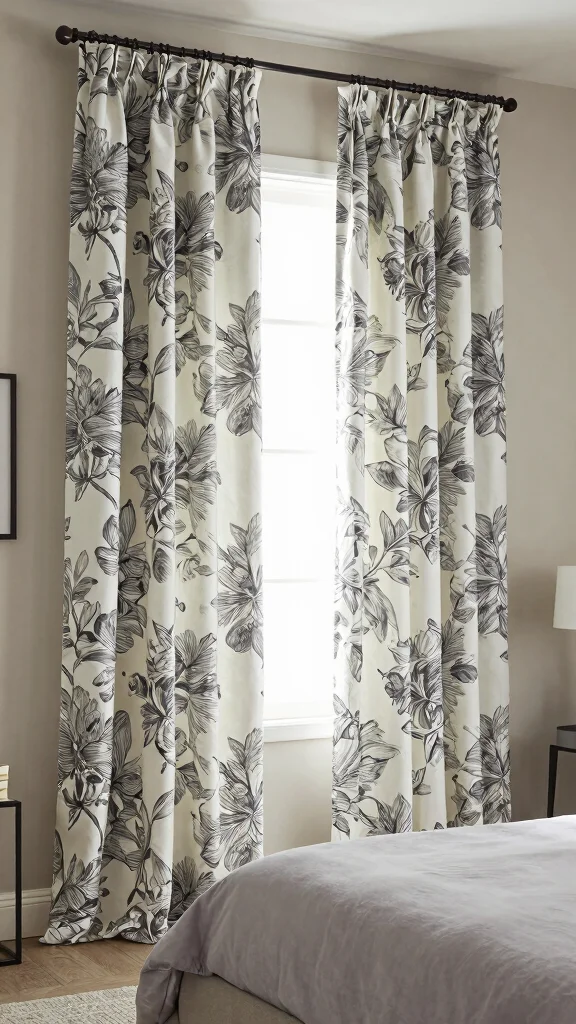 17 Grey and White Curtains Bedroom Ideas for a Timeless Style - 14. Statement Window Treatments 1