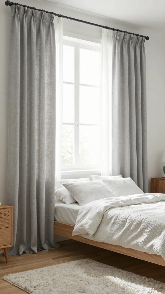 17 Grey and White Curtains Bedroom Ideas for a Timeless Style - 3. Cozy Cotton Fabrics 1