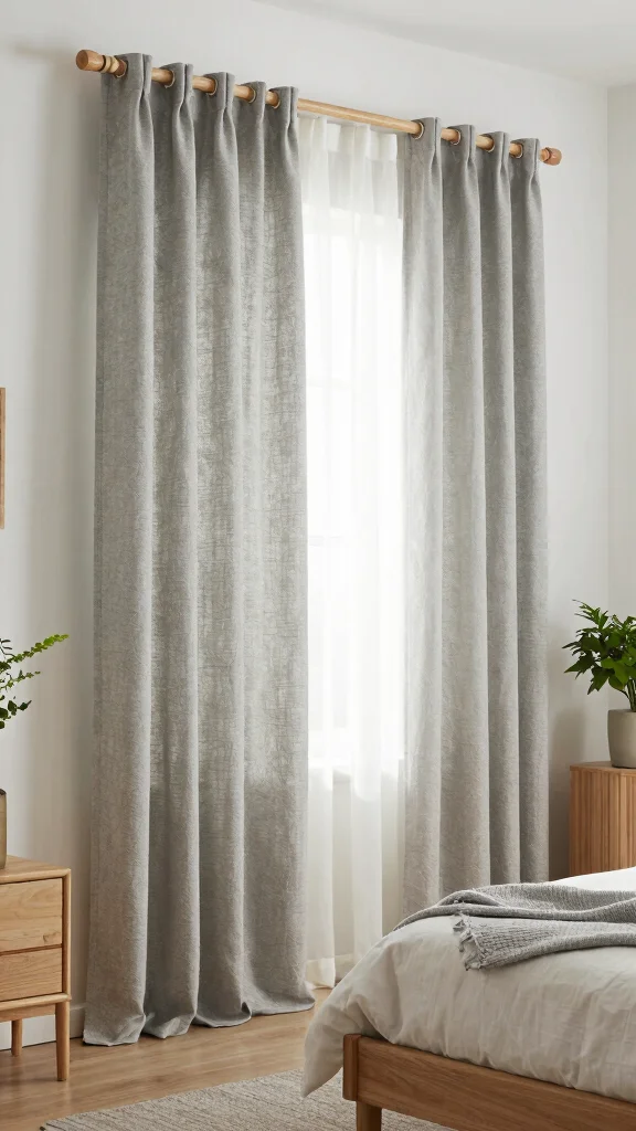 17 Grey and White Curtains Bedroom Ideas for a Timeless Style - 9. Eco-Friendly Fabric Choices 1