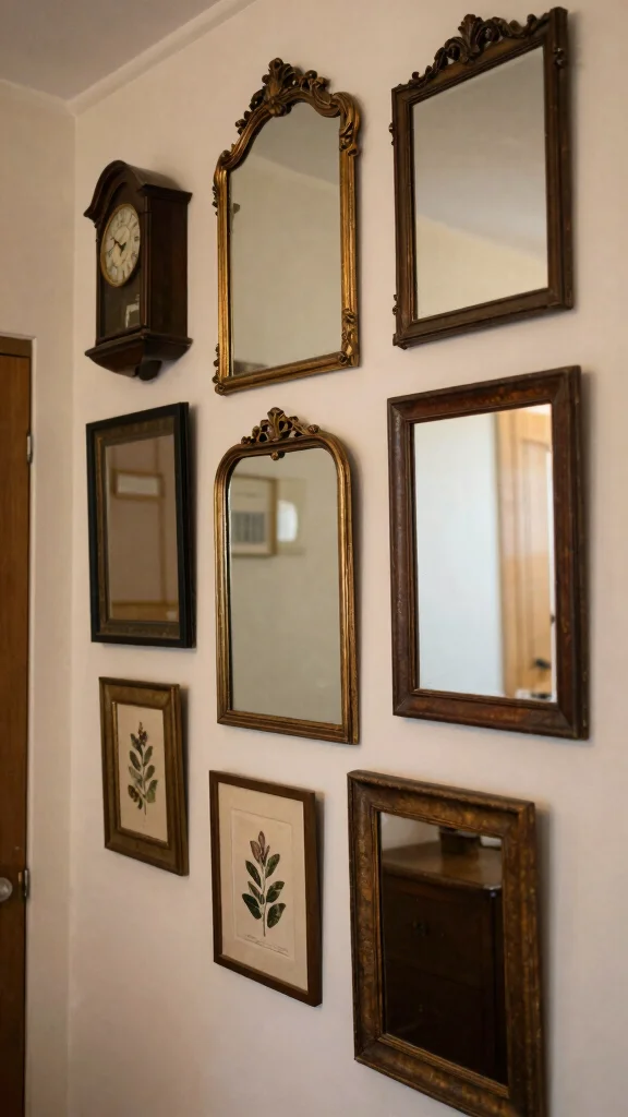 17 Hallway Wall Decor Mirrors Ideas to Brighten Narrow Spaces - 11. Antique Mirrors with Stories 1
