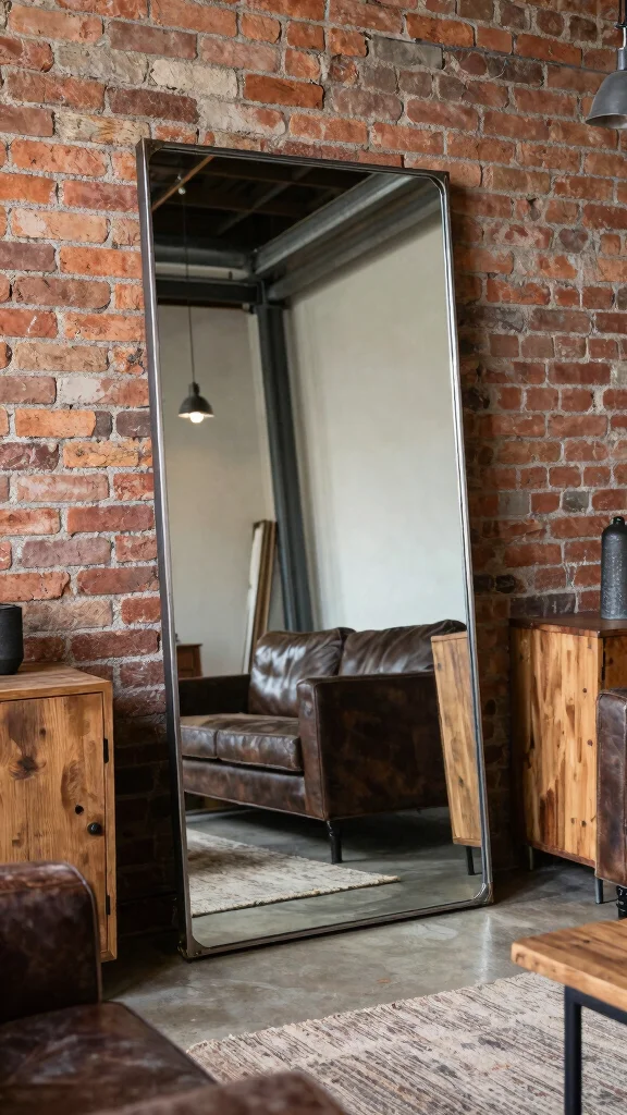 17 Panel Mirrors on Wall Ideas for Elegant Spaces - 12. Industrial Chic 1