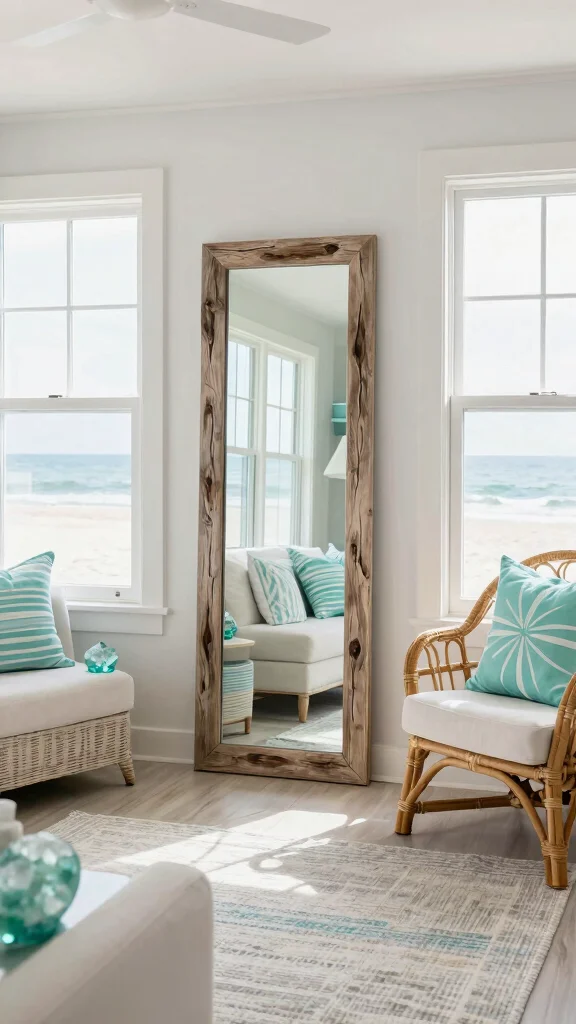 17 Panel Mirrors on Wall Ideas for Elegant Spaces - 13. Beachy Vibes 1