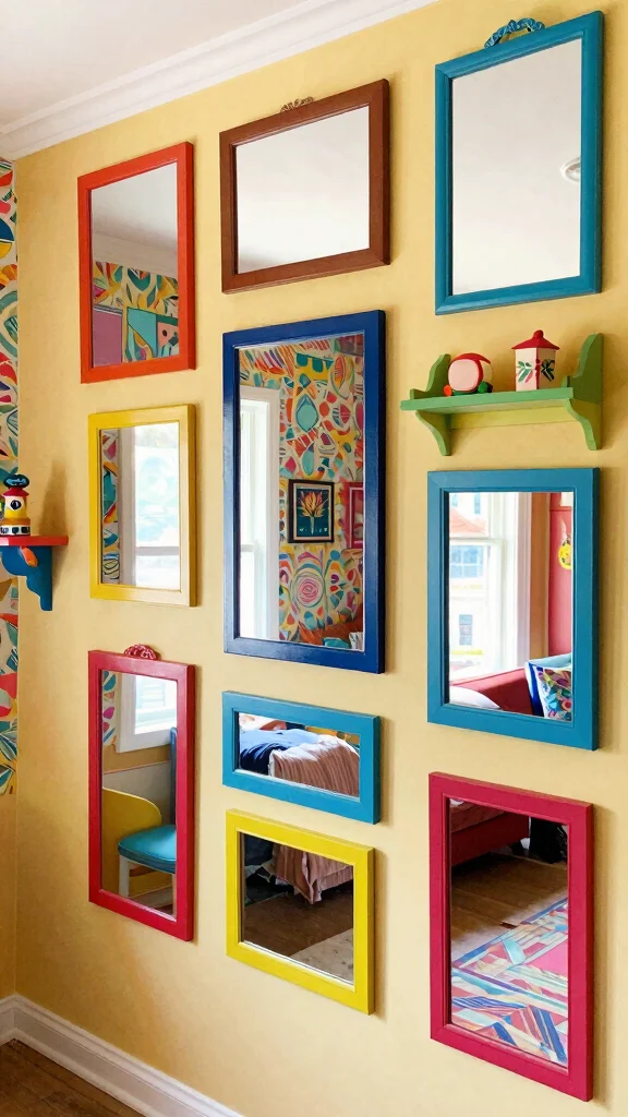 17 Panel Mirrors on Wall Ideas for Elegant Spaces - 16. Eclectic Mix and Match 1