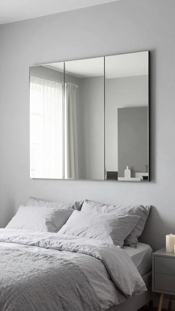 17 Panel Mirrors on Wall Ideas for Elegant Spaces - 9. Monochromatic Elegance 1