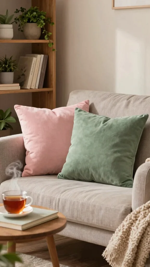 17 Pink and Green Throw Pillows Ideas for a Fresh Pop of Color - 16. Mood Enhancers 1