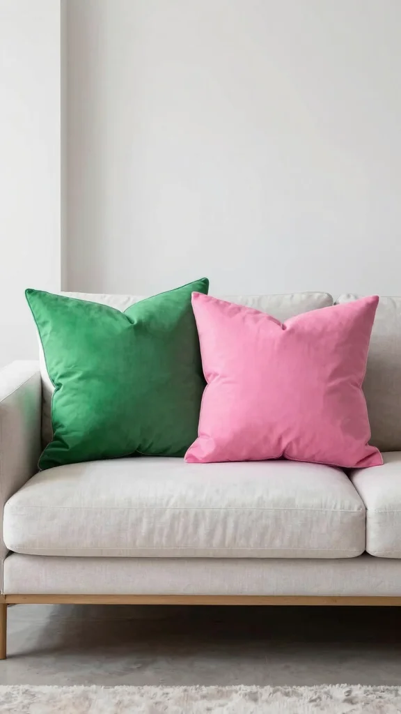 17 Pink and Green Throw Pillows Ideas for a Fresh Pop of Color - 17. Statement Pieces 1