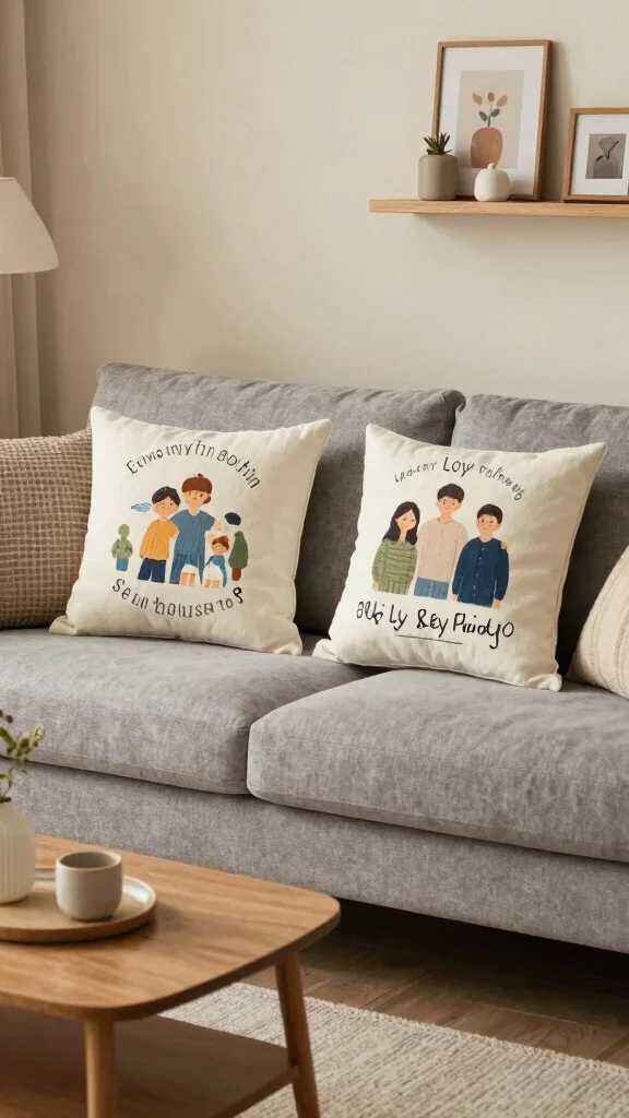 17 Throw Pillows for Gray Couch Ideas Designers Love - 15. Personalized Pillows 1