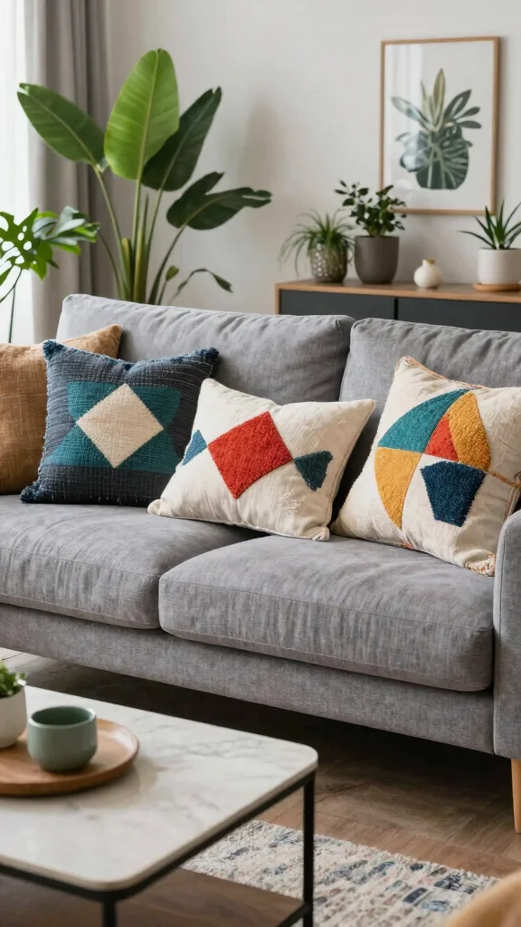 17 Throw Pillows for Gray Couch Ideas Designers Love - 2. Recycled Polyester Designs 1