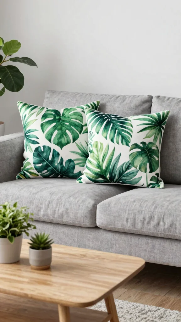 17 Throw Pillows for Gray Couch Ideas Designers Love - 6. Botanical Prints 1